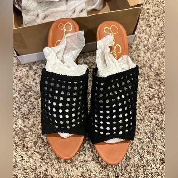 Jessica Simpson Shoes - NWT JESSICA SIMPSON BLACK WOVEN HEELED SANDAL